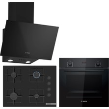 Bosch Siyah Ankastre Set HBF512BB1T - POP7C6P30O - DWK63PJ60T / Ocak 67 cm !!