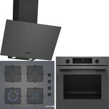 Bosch Antrasit Gri / Gri Ankastre Set HUA736EN0T-POP6C9P31O-DWK64PJ70T