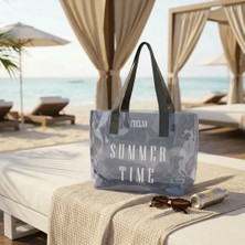 Frelso Şeffaf Plaj Çantası Baskılı Kadın Beach Bag