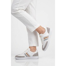 Grijak Beyaz Bağcıklı Esnek Unisex Spor Ayakkabı 015 G
