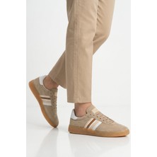 Grijak Bej Beyaz Bağcıklı Esnek Unisex Spor Ayakkabı 015 G