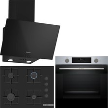 Bosch Siyah/ınox Ankastre Set HUA717BR0T-POP7C6P30O-DWK63PJ60T