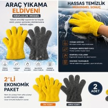 Friemats Araba Yıkama Eldiveni Lüks Havlulu Model Temizleme Oto Bakım ve Yıkama Eldiveni 2 Adet Gönderim