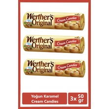 Werther's Original Cream Candies Klasik Tereyağlı Karamel Şeker 50 gr x 3 Adet