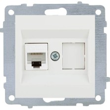 Ovivo Grano Data Prizi (1*RJ45 Cat 6) Beyaz (Çerçeveli)