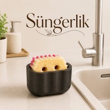 Luvena Modern Süngerlik Mutfak Evye Sünger Organizeri | Lavabo Üstü Sünger Tutucu | Minimal Tezgah Düzenleyici