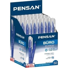 Baran Kırtasiye Baran Kirtasiye Pensan Büro Mavi Tükenmez Kalem 1.0 mm (50'li Paket)