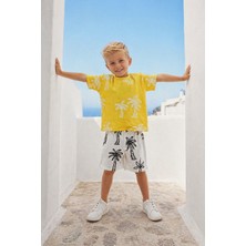 Baby Lory Kids Store Laciel Palmiye Detaylı Şort ve Tshirt Takım