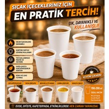 May Cup 7 Oz Karton Bardak Beyaz 1000 Adet Gramajlı Sağlam Bardak Maycup