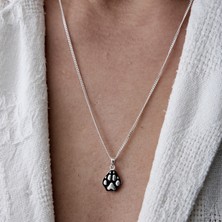 Ebrar Silver Gümüş Pati Izi Kolye Mini Boy Hayvan Pati Izi Figürlü Unisex Kolye