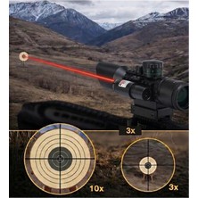 Forestia Ayarlanır Zoomlu Lazerli Profesyonel Nişangah Hedefleyici Tüfek Dürbünü 3-10X42/E - Orjinal