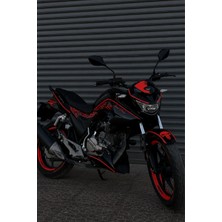 Banxtre Mondial Drift-L Için 51 Parça Kırmızı Yıldırımlı Premium Sticker Seti