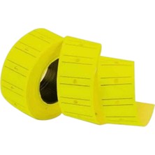tanex (12 * 21 mm) çizgili flo sarı  etiketi (ruloda 800 etiket)