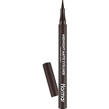 Uravas Store Flormar Midnight Matte Ekstra Mat Bitişli Yoğun Siyah Esnek Keçe Uçlu Kalem Eyeliner No. 002 - Brow