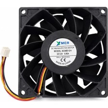 Xmer 9cm 12VOLT 92X92X38MM 12V 3 Kablolu Rulmanlı 0.80A Fan