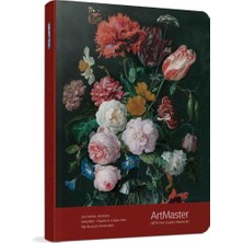 Gıpta Art Master Defter Çizgili Iplik Dikişli Sert Kapak 120 Yaprak Ajanda 17X24 cm -  Jan Davidsz. De Heem'in Ünlü Eseri  Flowers In A Glass Vase" (Cam Vazoda Çiçekler). Amsterdam