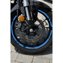 Banxtre Motosiklet Jantı Için Universal Tüm Motorlara Uyumlu Açık Mavi Renk Jant Şeridi (12 Parça)