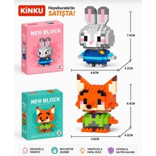 Kinku New Block Judy Hopps - Nick Wilde Mini Bricks 3D Puzzle / Sevimli Figür / 2'li Eğlenceli Set / Hobi+..