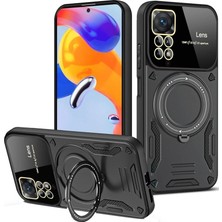 İlkyaz Fashion Xiaomi Redmi Note 12 Pro 4g Kılıf Joy Lens Standlı Kapak - Siyah