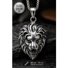 Voyage Accessory Paslanmaz Çelik Güç Simgesi Premium Detaylar Aslan Kolye