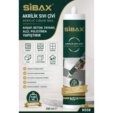 Sibax Sıvı Çivi Ahşap Beton Fayans Alçı Polistiren Yapıştırır 120 kg Dayanım 280 ml Kod :NS58