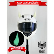3dpazarıcom Motor & Motosiklet Fosforlu Şeytan Boynuzu Kask Dış Aksesuar