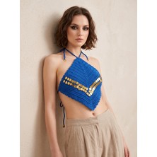 Talin Handmade El Örgüsü Bağlamalı Crop Top – %100 Pamuk Şık Yazlık Tasarım