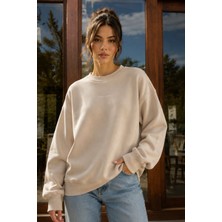 Wish&Moon Kadın Bej Içi Şardonlu Sweatshirt