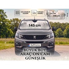 TUMKE Büyük Boy Araba Ön Cam Güneşliği Balonlu Metalize Parlak Alüminyum Katlanabilir Oto Güneşlik Araç Güneşlik (145x70 CM)