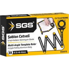 6 Açılı Katlanır Şablon Cetveli Sgs