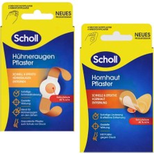 Scholl Nasır Sökücü Hornhaut Flaster 4'lü + Nasır Sökücü Su Geçirmez Ilaçlı Hühneraugen Flaster Bant