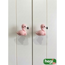 Çocuk Odası Kulpları - Flamingo Kulp Örgü Desen (Tekli)