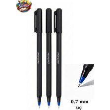 Glanart Linc Pentonik 0,7 mm Uçlu Büro Tipi Mavi Tükenmez Kalem 3 Adet