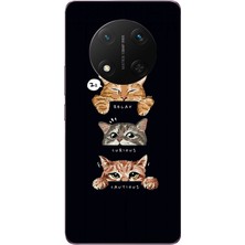 Le Balvo Honor Magic 7 Lite Uyumlu Kedi Halleri Baskılı Silikon Kılıf