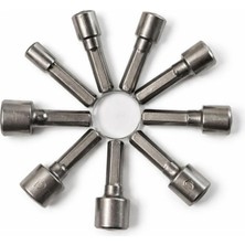 Forzacase 9 Parça Manyetik Somun Adaptörü Matkap Marangoz Seti 5mm - 13MM Arası Lokma Uç Takımı - FC1231