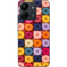 Le Balvo Redmi 13C Uyumlu Renkli Düğmeler Baskılı Silikon Kılıf