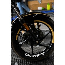 Banxtre Mondial Drift-L Için Mat Gold Renk Yarım Jant + Drift Yazı Sticker Seti (4 Janta Yeter)