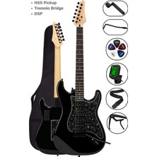 Torres Guson STD-20BK Siyah Dsp Elektro Gitar Hss Tremolo Distortion Efektli