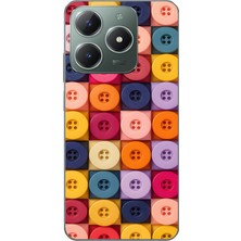 Le Balvo Realme C61 Uyumlu Renkli Düğmeler Baskılı Silikon Kılıf
