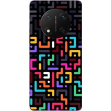 Le Balvo Honor Magic 7 Lite Uyumlu Renkli Karışık Çizgiler Baskılı Silikon Kılıf
