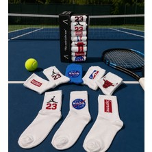 Aygan Store 8'li Unisex Çok Renkli Kolej Tenis Spor Çorap Seti