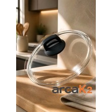 Arcak2 Karaca Kulp + 26 cm Tencere Sahan Tava Cam Kapağı