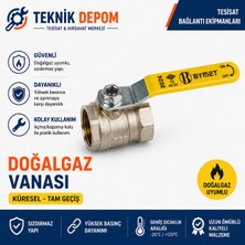 Bymet 3/4 İnç Pirinç Küresel Doğalgaz Vanası TS EN 331