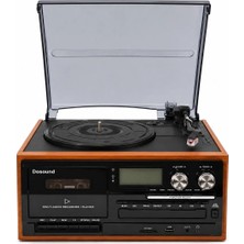 Dosound TR-17S Ahşap Çok Fonksiyonlu Pikap Kaset CD USB Bluetooth Müzik Sistemi