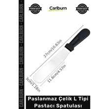 Carlburn Özel Üretim Profesyonel Mutfak Ekipmanı Ergonomik Saplı Paslanmaz Çelik L Tipi Pastacı Spatulası