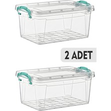 Ovio Ev Yaşam 14 Lt Kilitli Kapaklı Plastik 2 Adet Saklama Kutusu Büyük Boy Piknik ve Kamp Kabı