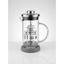 Nishev.com Evini Sev Tasarım French Press - Filtre Kahve ve Bitki Çayı Demliği 350 ml Gri
