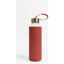 H2O Yazılı Deri Kılıflı Cam Matara – 1 Lt