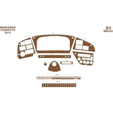 Mars Cockpit Design Mercedes Connecto Konsol-Torpido Kaplama 2013 51 Parça Açık Meşe