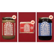 Şekercizade 1890 Paylaşma Paketi 1 (Yerli Susam Tahini 650GR x 4 + Yerli Sade Tahin Helvası 500GR x 2 + Doğal Dut Pekmezi 800GR x 2)
